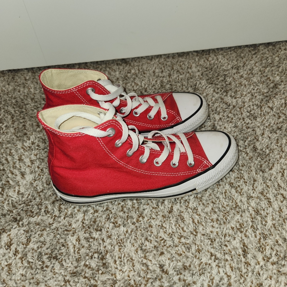 Red high top converse